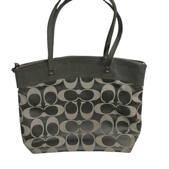COACH LAURA SIGNATURE GREY TOTE/ SHOULDER BAG - Picture 8 of 10